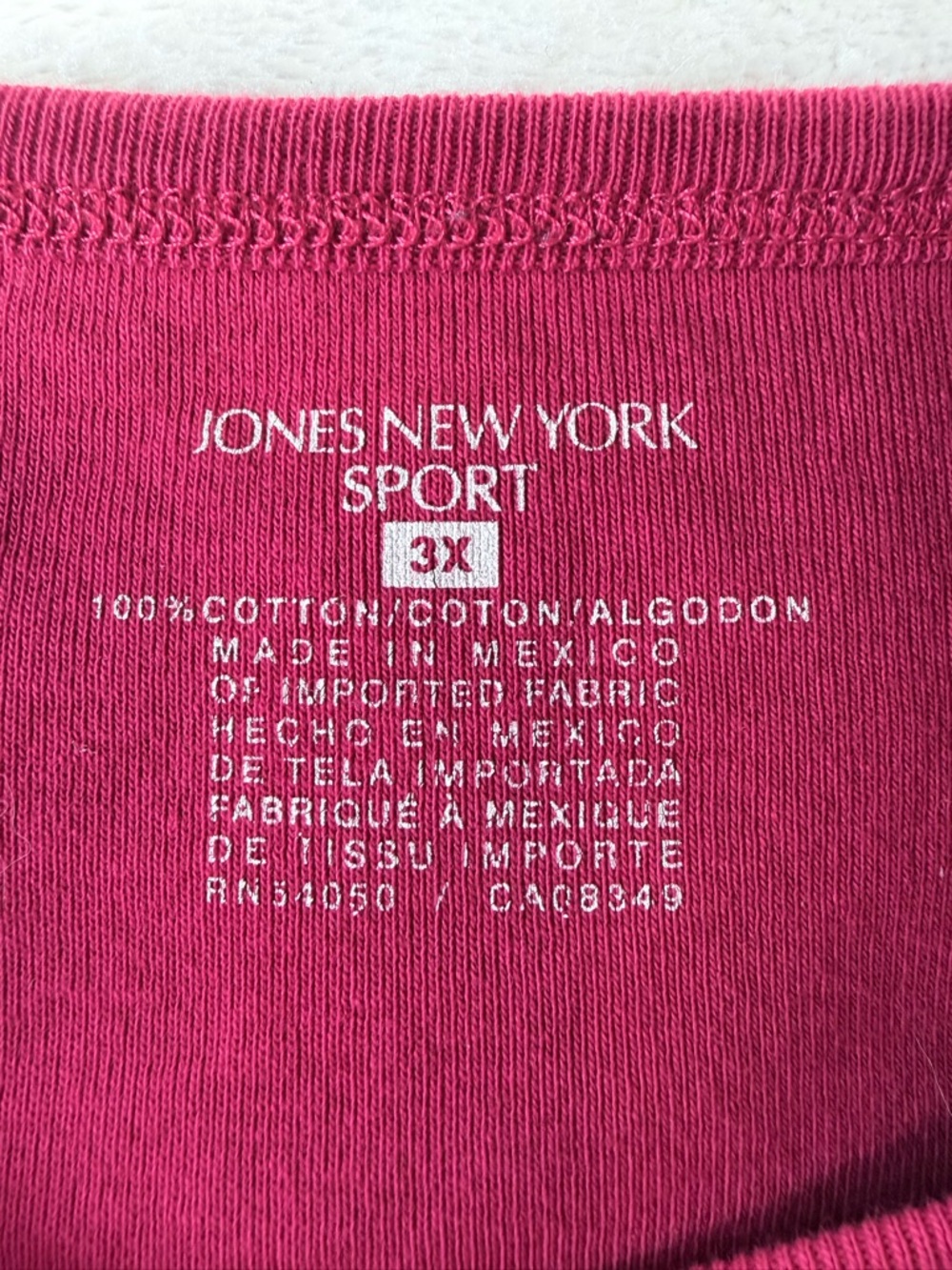 Jones New York Red Long-Sleeve Crewneck Top Size 3X - Picture 3 of 11